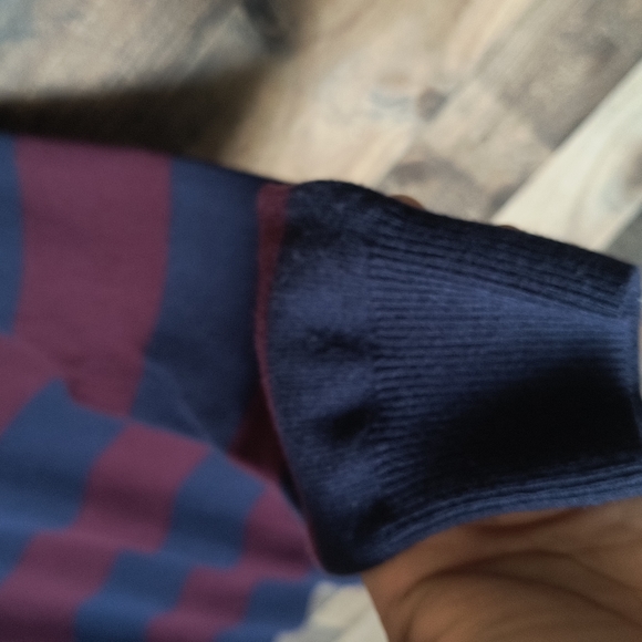 Polo Ralph Lauren 100% Wool Rugby Striped Crew Neck Sweater Med 10-12 Boys - Picture 8 of 16